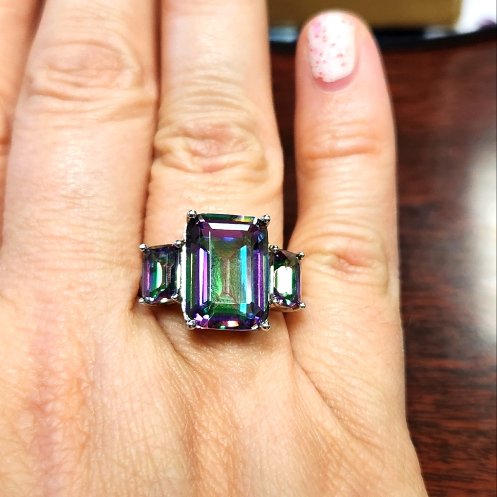 Beautiful Ring-Quartz Rhodium over Sterling Silver